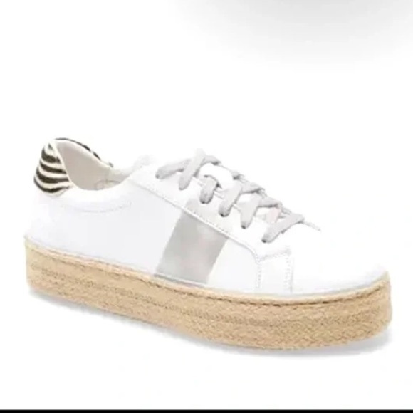 Women’s Coconuts by Matisse white leather platform espadrille sneakers- Size 9 - Picture 1 of 12